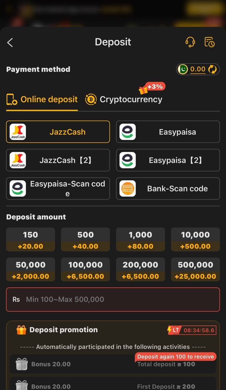 x666 app deposit methods screen